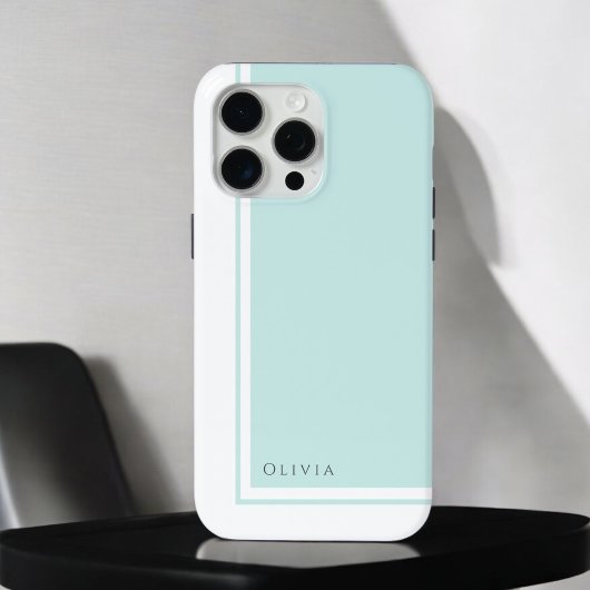 Eenvoudig minimalistisch kleurenblok met naam Case-Mate iPhone case