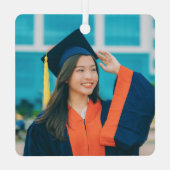 Eenvoudig minimalistisch koningsblauw 2024 Afstude Metalen Ornament (Achterkant)