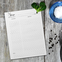 Eenvoudig Minimalistisch Kookrecept Notitieblok