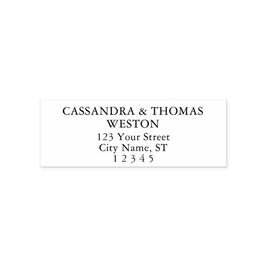 Eenvoudig Minimalistisch Koppel Naam Retouradres Zelfinktende Stempel (Design)