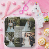 Eenvoudig minimalistisch koppelingsfotocollage papieren bordje (Feest)