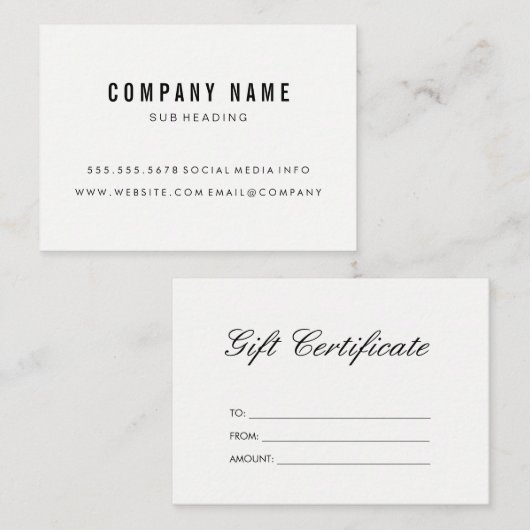 Eenvoudig minimalistisch kortingskaartje (Voorkant / Achterkant)