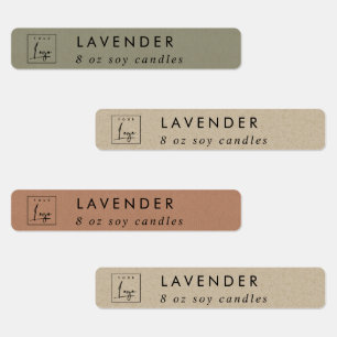 Eenvoudig minimalistisch Kraft Logo kaarsetiket Labels