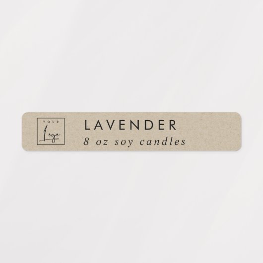 Eenvoudig minimalistisch Kraft Logo kaarsetiket Labels (Design 2)