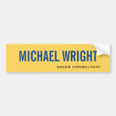 Eenvoudig minimalistisch laaggele platte blauwgeel bumpersticker (Voorkant)