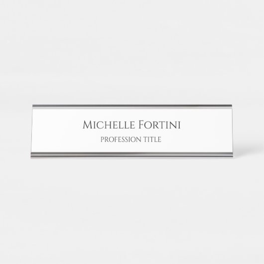 Eenvoudig minimalistisch laagje legant bureau naambordje (Voorkant)