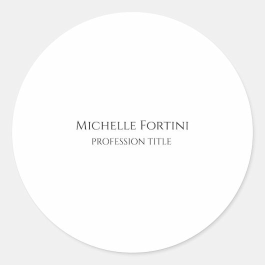 Eenvoudig minimalistisch laagje legant ronde sticker (Voorkant)