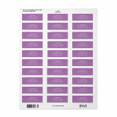 Eenvoudig minimalistisch label voor Lavender Retur (Full Sheet)