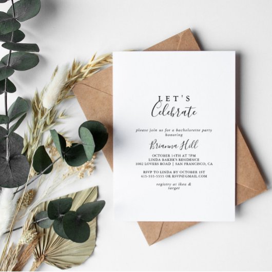 Eenvoudig Minimalistisch Laten we Feest Vieren Kaart