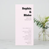 Eenvoudig Minimalistisch Lavendel Blush Trouwprogr (Staand voorkant)