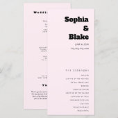 Eenvoudig Minimalistisch Lavendel Blush Trouwprogr (Voorkant / Achterkant)