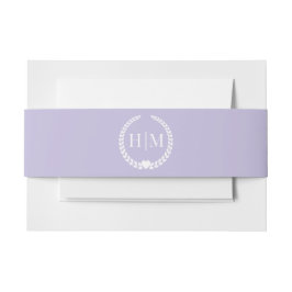 Eenvoudig Minimalistisch Lavendel Paars Monogram Uitnodigingen Wikkel