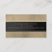 Eenvoudig minimalistisch, leder uit de strip visitekaartje (Achterkant)