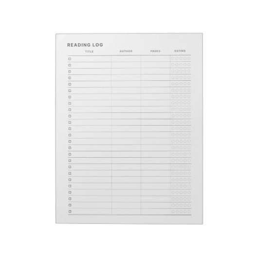 Eenvoudig Minimalistisch Leeslogboek Notitieblok (Linkerzijde)
