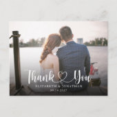 Eenvoudig minimalistisch legant fotohuwelijk bedan briefkaart (Voorkant)