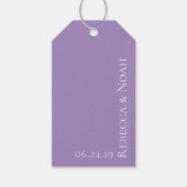 Eenvoudig minimalistisch legant lavender Text Wedd Cadeaulabel (Voorkant)