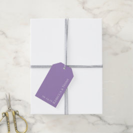 Eenvoudig minimalistisch legant lavender Text Wedd Cadeaulabel