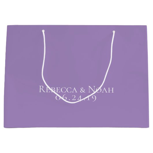 Eenvoudig minimalistisch legant lavender Text Wedd Groot Cadeauzakje (Voorkant)