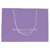Eenvoudig minimalistisch legant lavender Text Wedd Groot Cadeauzakje (Achterkant)