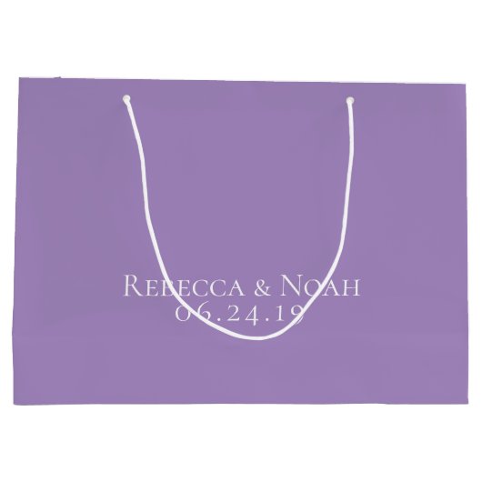 Eenvoudig minimalistisch legant lavender Text Wedd Groot Cadeauzakje (Achterkant)