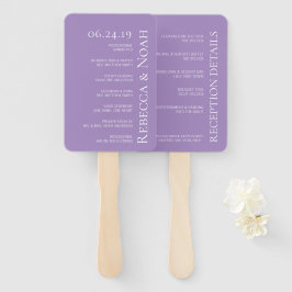 Eenvoudig minimalistisch legant lavender Text Wedd Handwaaier