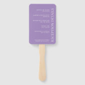 Eenvoudig minimalistisch legant lavender Text Wedd Handwaaier (Achterkant)