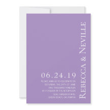Eenvoudig minimalistisch legant lavender Text Wedd