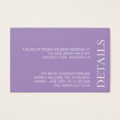 Eenvoudig minimalistisch legant lavender Text Wedd Visitekaartje (Voorkant)