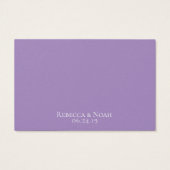 Eenvoudig minimalistisch legant lavender Text Wedd Visitekaartje (Achterkant)
