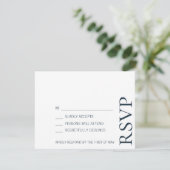 Eenvoudig minimalistisch legant ondergeciteerd tek RSVP kaartje (Staand voorkant)