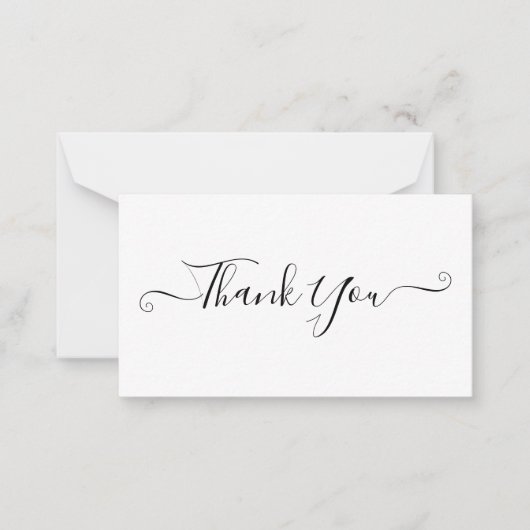 Eenvoudig minimalistisch legant script bedankt notitiekaartje (Voorkant)
