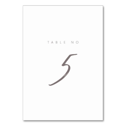 Eenvoudig minimalistisch legant tabelnummer kaart (Achterkant)