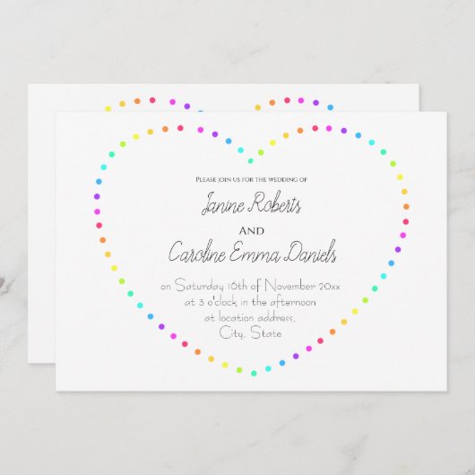 Eenvoudig minimalistisch Lesbisch huwelijk Kaart (Voorkant / Achterkant)