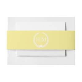 Eenvoudig Minimalistisch Licht Goudgeel Monogram Uitnodigingen Wikkel