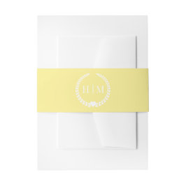 Eenvoudig Minimalistisch Licht Goudgeel Monogram Uitnodigingen Wikkel