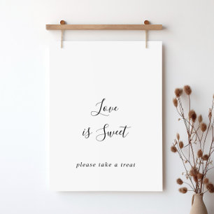 Eenvoudig Minimalistisch Liefde Is Zoete Bord Poster