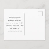 Eenvoudig minimalistisch liefdeshart Fotoscript B& Aankondigingskaart (Achterkant)