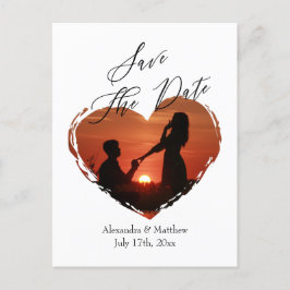 Eenvoudig, minimalistisch, liefdeshartritme fotosc aankondigingskaart