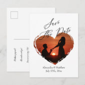 Eenvoudig, minimalistisch, liefdeshartritme fotosc aankondigingskaart (Voorkant / Achterkant)