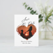 Eenvoudig, minimalistisch, liefdeshartritme fotosc aankondigingskaart (Staand voorkant)