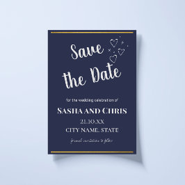 Eenvoudig Minimalistisch Lieflijk Paars & Goud Aub Save The Date