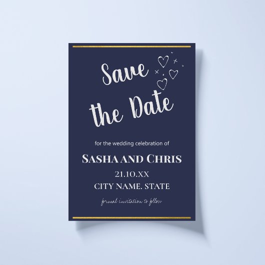 Eenvoudig Minimalistisch Lieflijk Paars & Goud Aub Save The Date