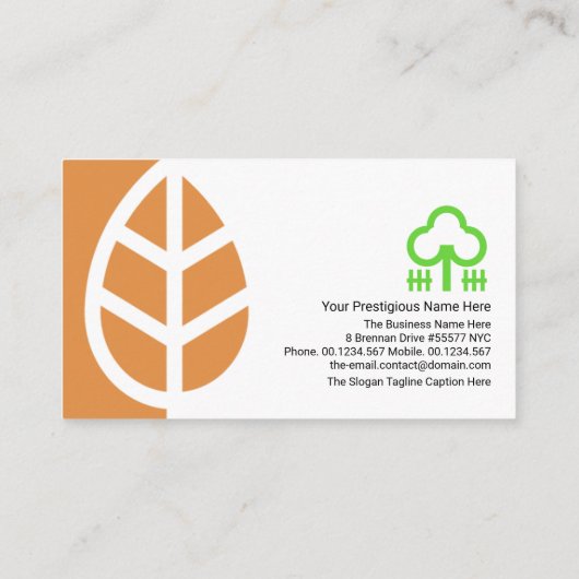 Eenvoudig minimalistisch liggend landschap met bla visitekaartje (Achterkant)