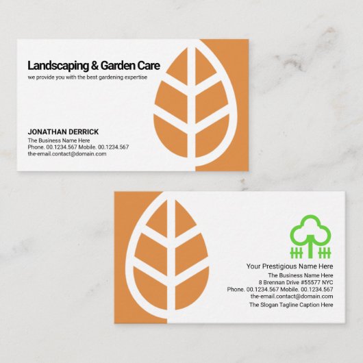 Eenvoudig minimalistisch liggend landschap met bla visitekaartje (Voorkant / Achterkant)