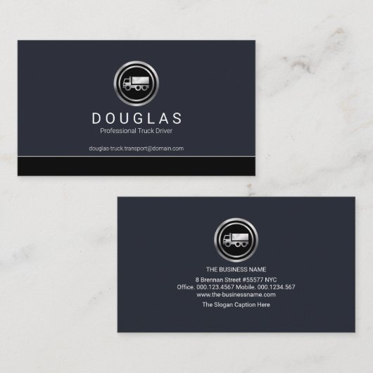 Eenvoudig minimalistisch lijnvrachtstuurprogramma visitekaartje (Voorkant / Achterkant)