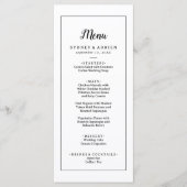 Eenvoudig minimalistisch Lijst bruiloft diner Menu (Voorkant)