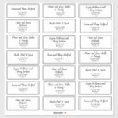 Eenvoudig minimalistisch Lijst bruiloft gastadres Sticker (Vel)