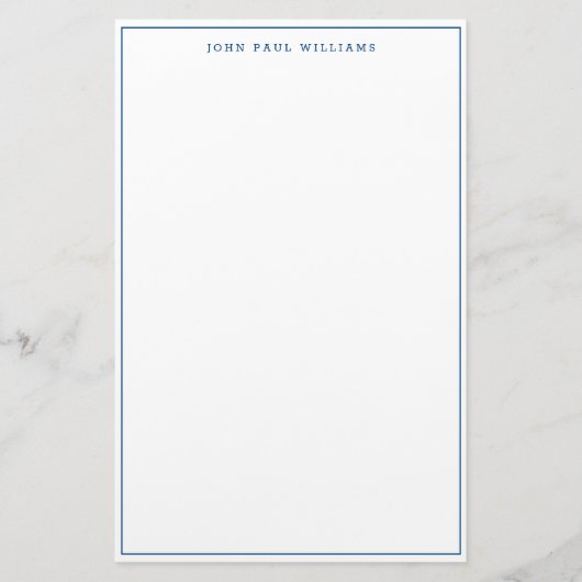 Eenvoudig minimalistisch Lijst met blauw dun Briefpapier (Voorkant)