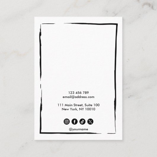 eenvoudig minimalistisch lijst weergeven: voeg log visitekaartje (Achterkant)