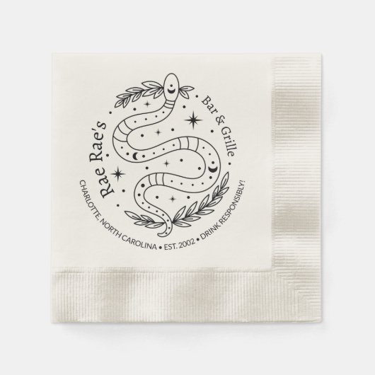 Eenvoudig minimalistisch Logo Beverage Napkins Servet (Voorkant)